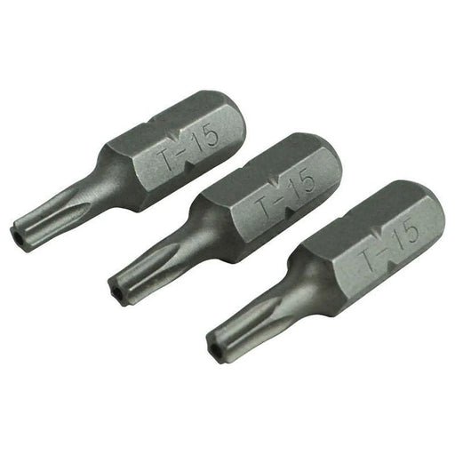Faithfull Security S2 Grade Steel Screwdriver Bits T15S x 25mm (Pack 3)