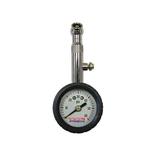 Faithfull Tyre Pressure Dial Gauge 60 psi