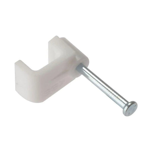 Forgefix Cable Clip Flat White Bellwire Box 100