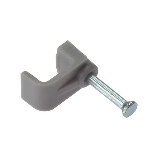 Forgefix Cable Clip Flat Grey 4.00mm Box 100