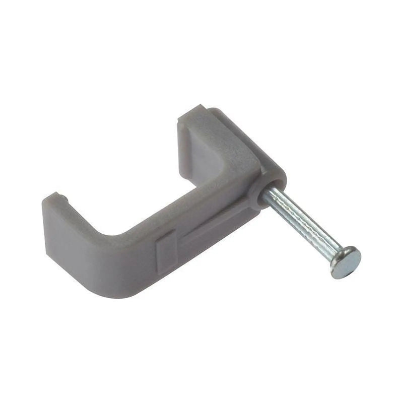 Forgefix Cable Clip Flat Grey 6.00mm Box 100