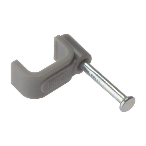 Forgefix Cable Clip Flat Grey 1.00mm Box 100