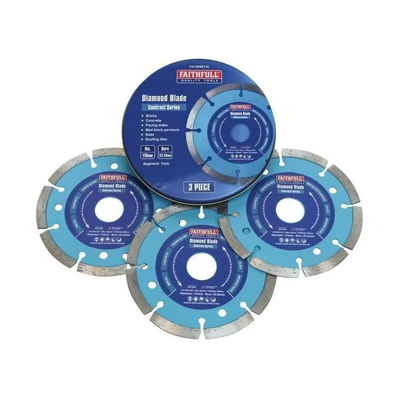 Faithfull Contract Diamond Blades 115 x 22.2mm (Pack 3)