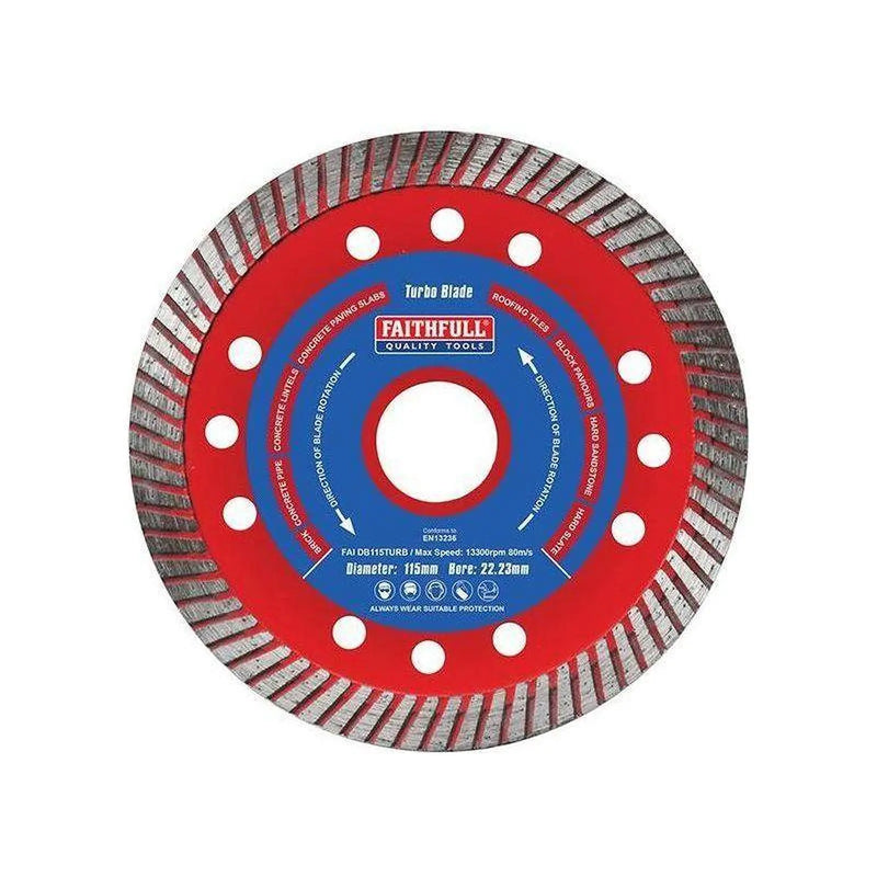 Faithfull Turbo Cut Diamond Blade 115 x 22mm