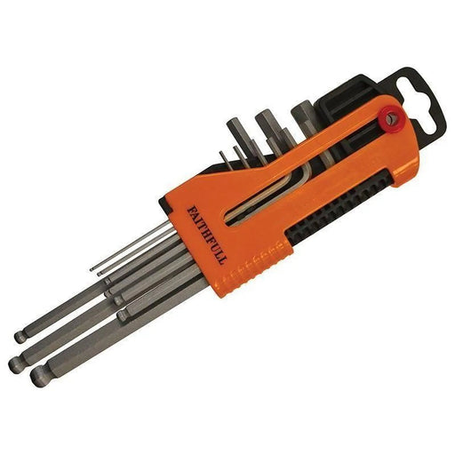 Faithfull Metric Long Arm Ball End Hex Key Set, 9 Piece