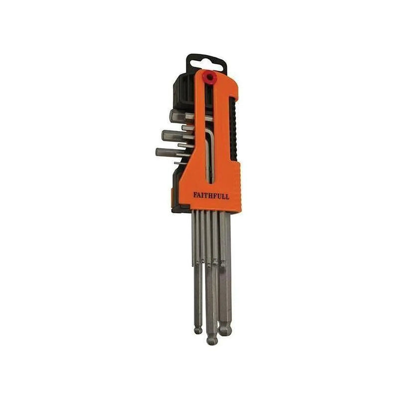 Faithfull Metric Long Arm Ball End Hex Key Set, 9 Piece