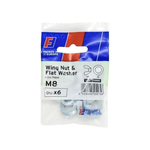 Forgefix Wing Nut & Washer M8 ForgePack 6