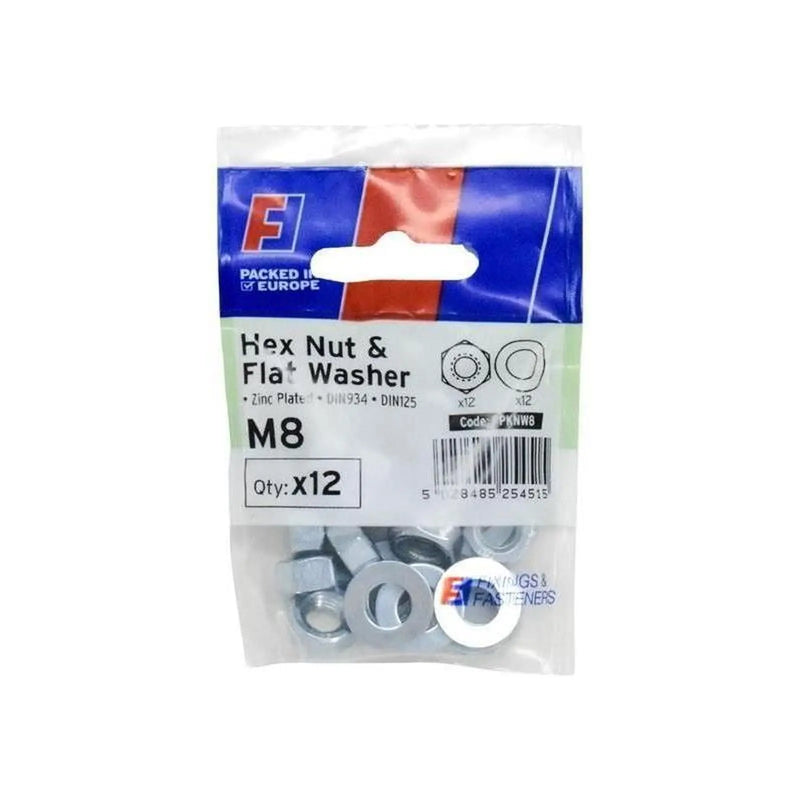 Forgefix Nut & Washer M8 ForgePack 12