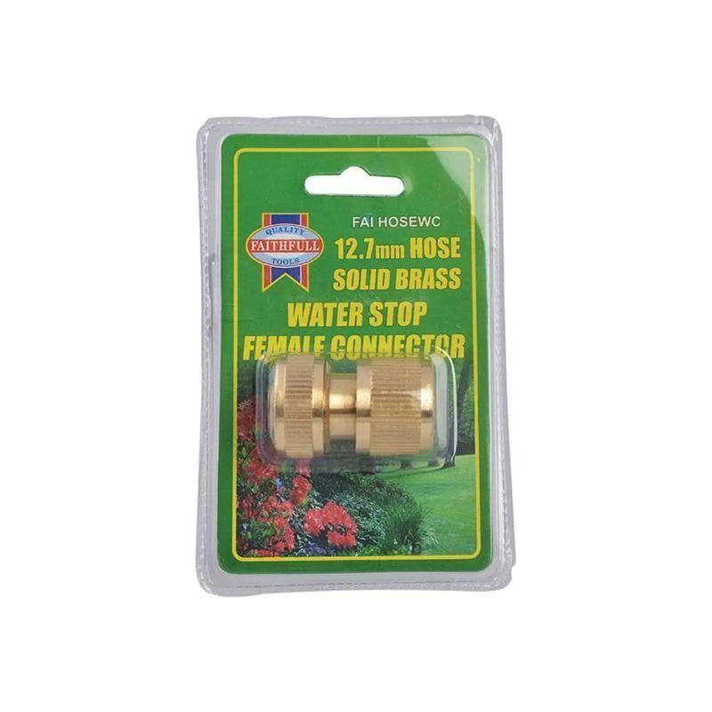 Faithfull Brass Female Water Stop Connector 12.5mm (1/2in)