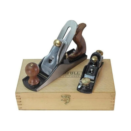 Faithfull No.4 Plane & No.60 1/2 Plane in Wooden Box