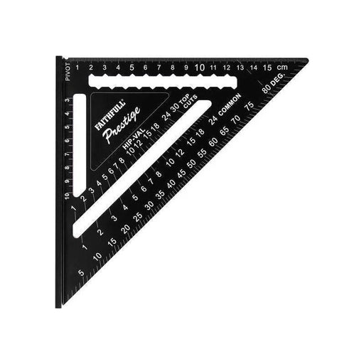 Faithfull Prestige Quick Roofing Square Black Aluminium 180mm (Metric)