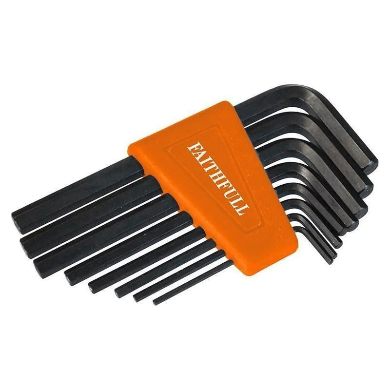 Faithfull Metric Short Arm Hexagon Key Set, 8 Piece