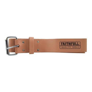 Faithfull Heavy-Duty Leather Belt 45mm Wide Tan