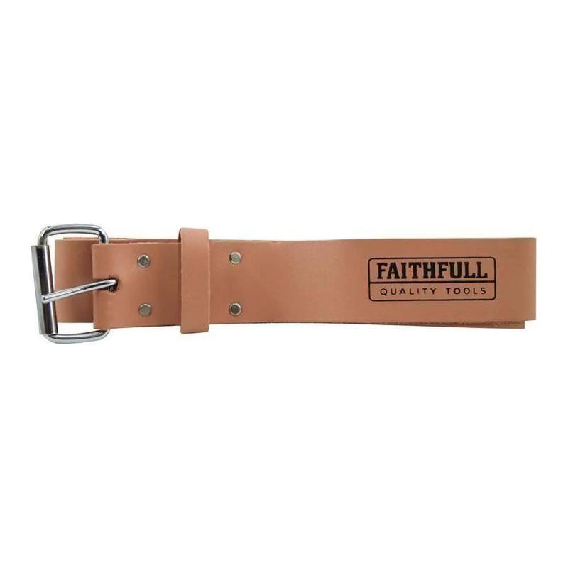 Faithfull Heavy-Duty Leather Belt 45mm Wide Tan