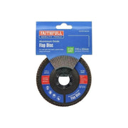 Faithfull Aluminium Oxide Flap Disc 115 x 22mm 120 Grit