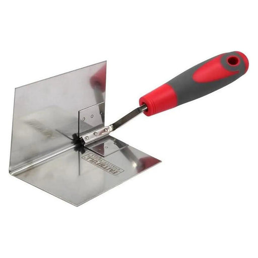 Faithfull Internal Corner Trowel Stainless Steel Soft Grip Handle 4 x 3 x 3in