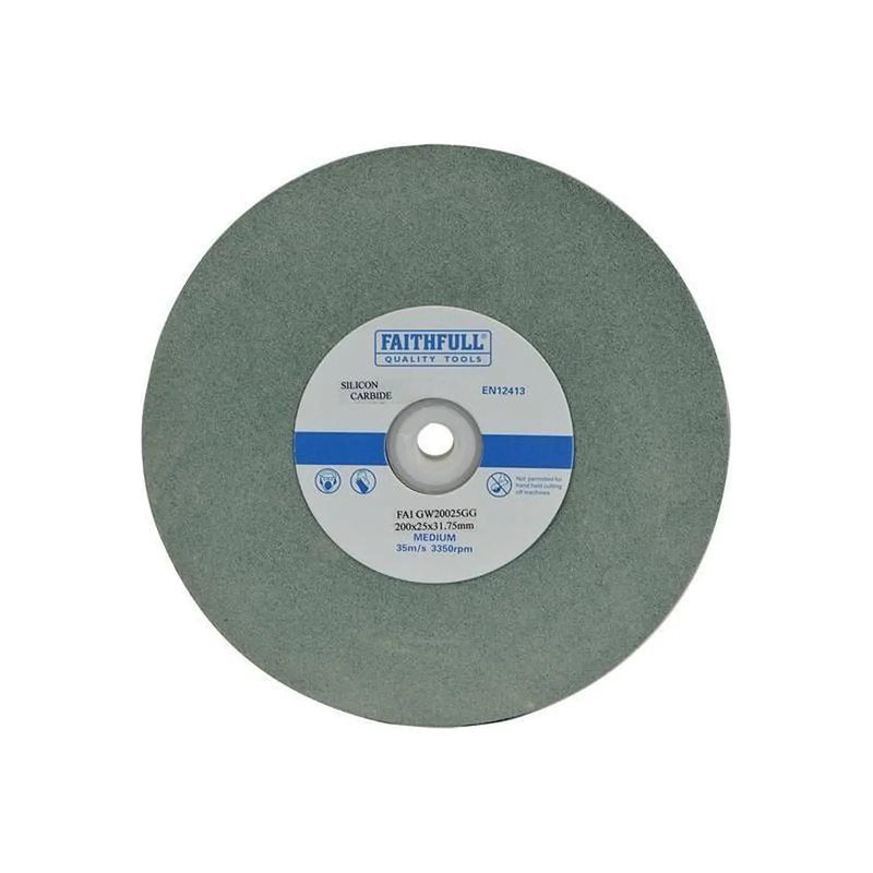 Faithfull General Purpose Grinding Wheel 200 x 25mm Green Grit