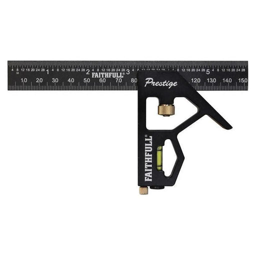 Faithfull Prestige Combination Square Black Aluminium 150mm (6in)