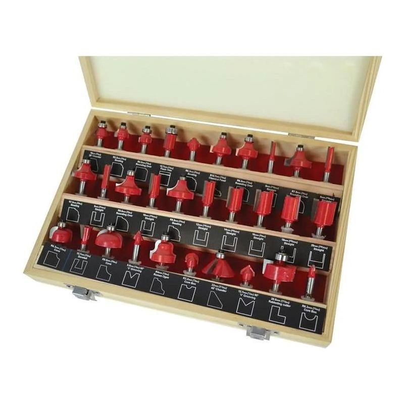 Faithfull 1/4in TCT Router Bit Set, 30 Piece