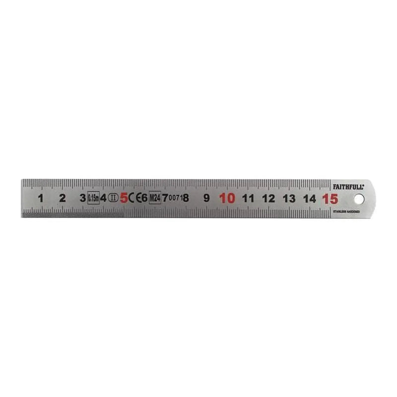 Faithfull Matt Silver Measuring Rule 150mm