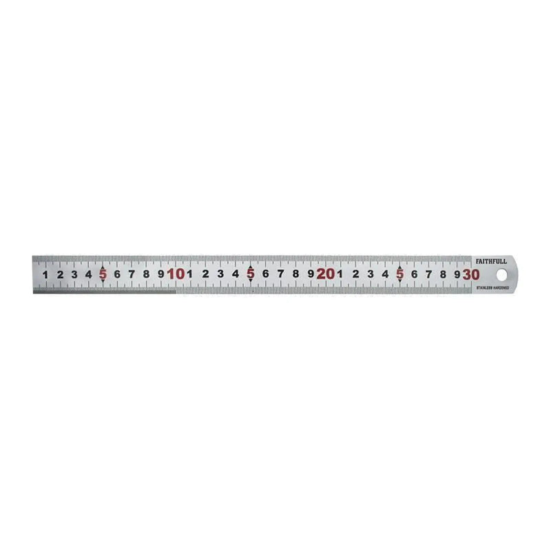 Faithfull Matt Silver Measuring Rule 300mm