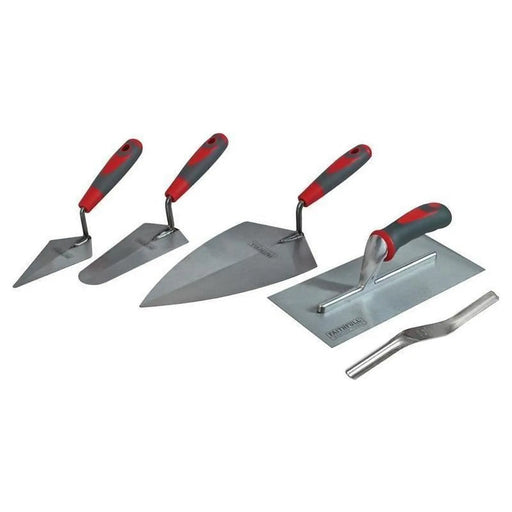 Faithfull Soft Grip Handle Trowel Pack 5 Piece
