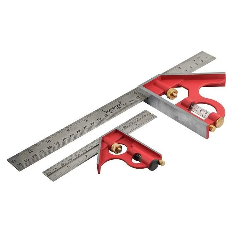 Faithfull Combination Square Twin Pack 150mm (6in) & 300mm (12in)