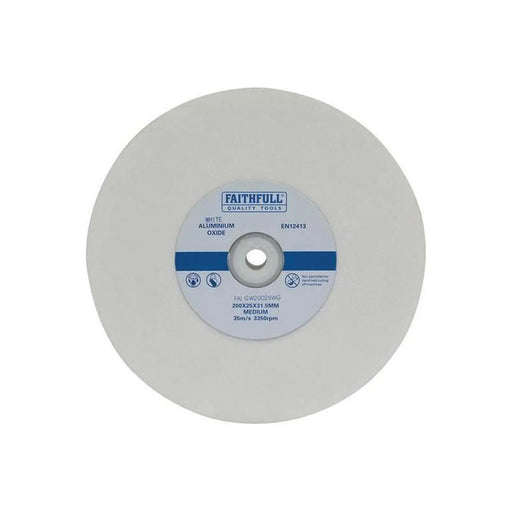 Faithfull General Purpose Grinding Wheel 200 x 25mm White Medium