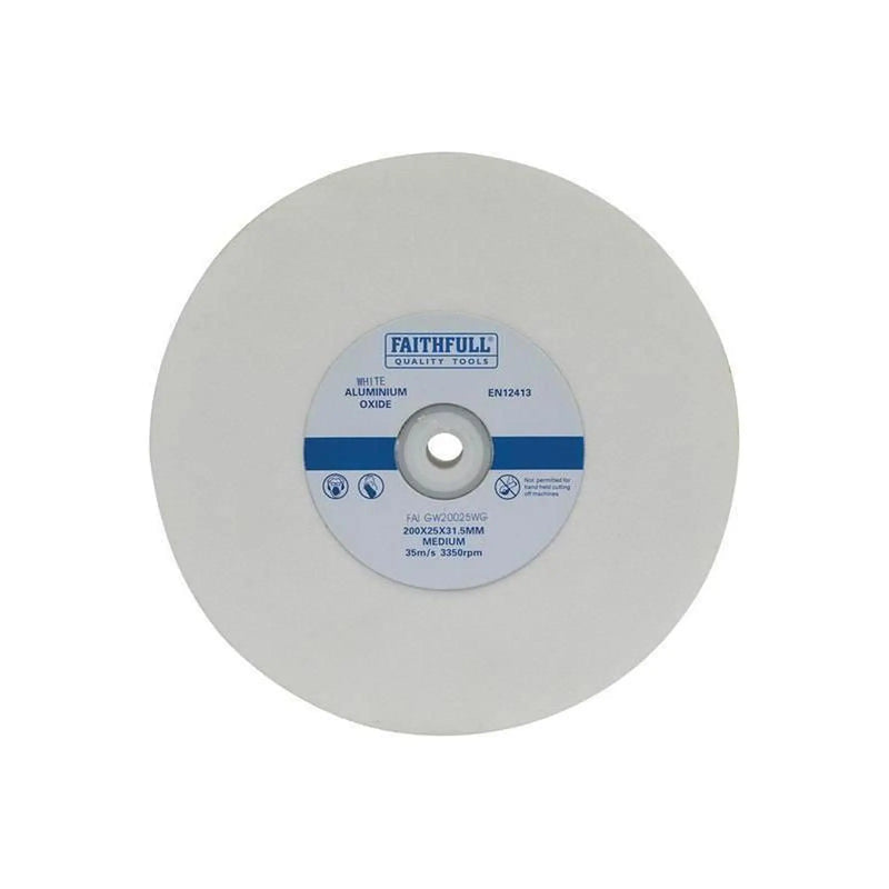 Faithfull General Purpose Grinding Wheel 200 x 25mm White Medium