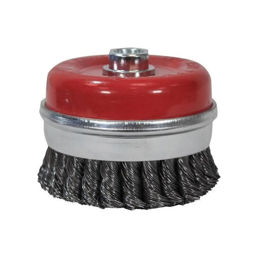 Faithfull Wire Cup Brush Twist Knot 100mm M14x2, 0.50mm Steel Wire