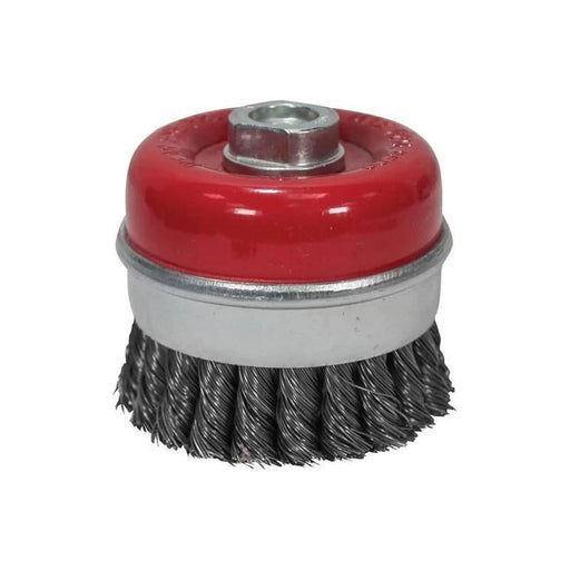 Faithfull Wire Cup Brush Twist Knot 80mm M14x2, 0.50mm Steel Wire