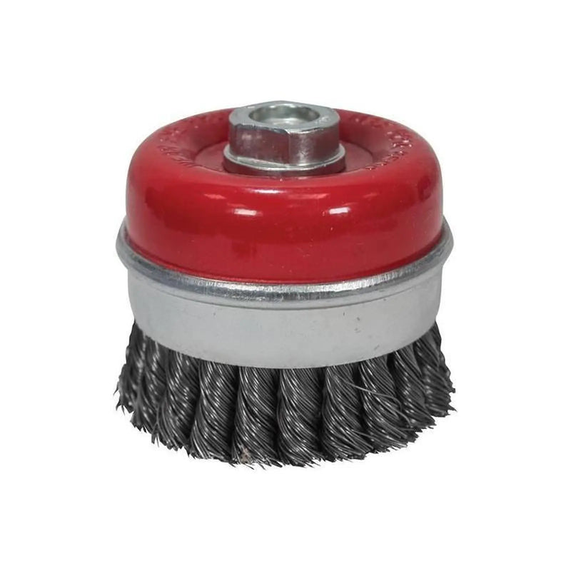 Faithfull Wire Cup Brush Twist Knot 80mm M14x2, 0.50mm Steel Wire
