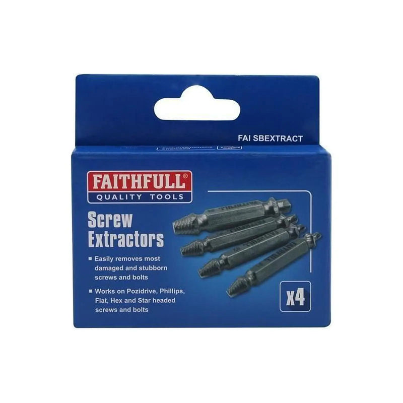 Faithfull Screw Extractor Set, 4 Piece