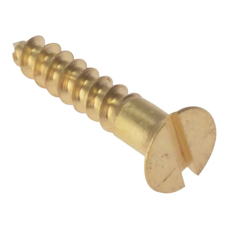 Forgefix Wood Screw Slotted CSK Solid Brass 1in x 6 Box 200