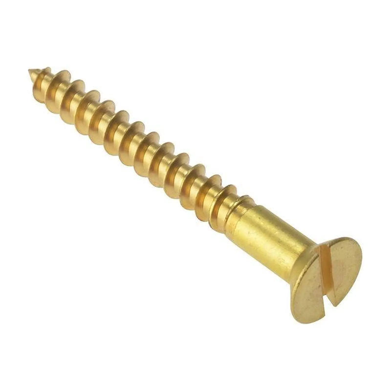 Forgefix Wood Screw Slotted CSK Solid Brass 3in x 10 Box 100