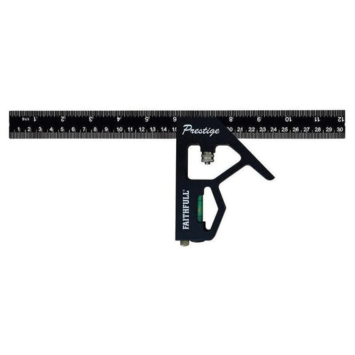 Faithfull Prestige Combination Square Black Aluminium 300mm (12in)