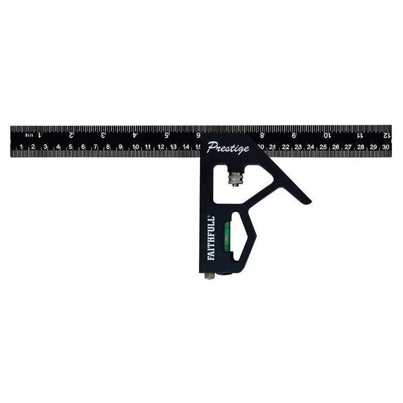 Faithfull Prestige Combination Square Black Aluminium 300mm (12in)