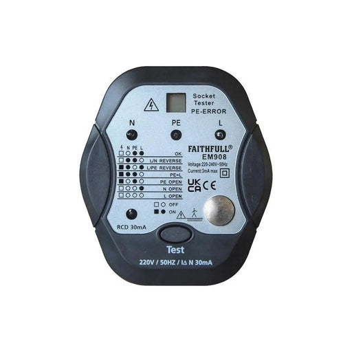 Faithfull Socket Polarity Tester with RCD Test Function