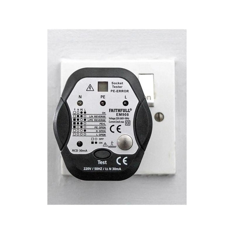 Faithfull Socket Polarity Tester with RCD Test Function