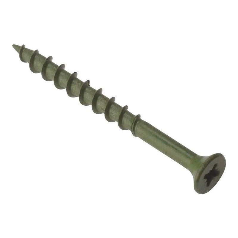 Forgefix Decking Screw Pozi Compatible ST Green Anti-Corrosion 4.5 x 50mm Box 200