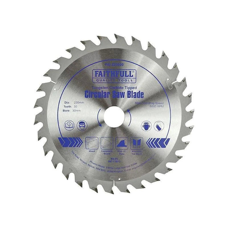 Faithfull TCT Circular Saw Blade 230 x 30mm x 30T POS
