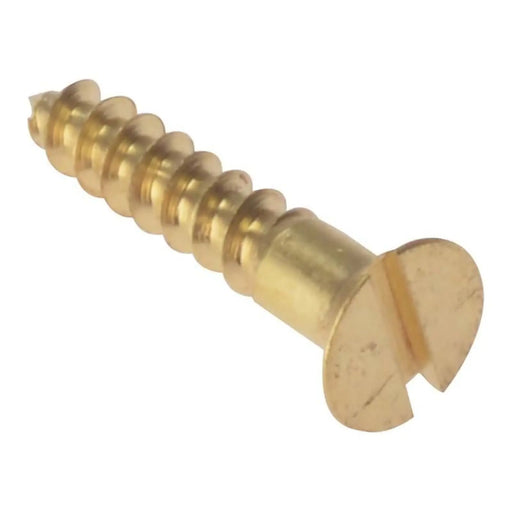 Forgefix Wood Screw Slotted CSK Solid Brass 5/8in x 6 Box 200