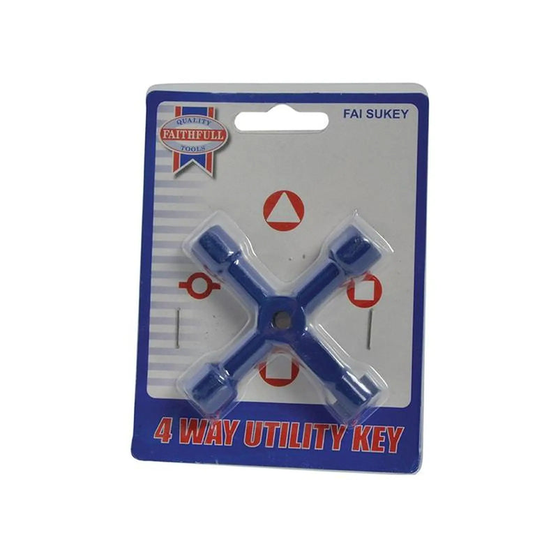 Faithfull 4-Way Services Utility Meter Key