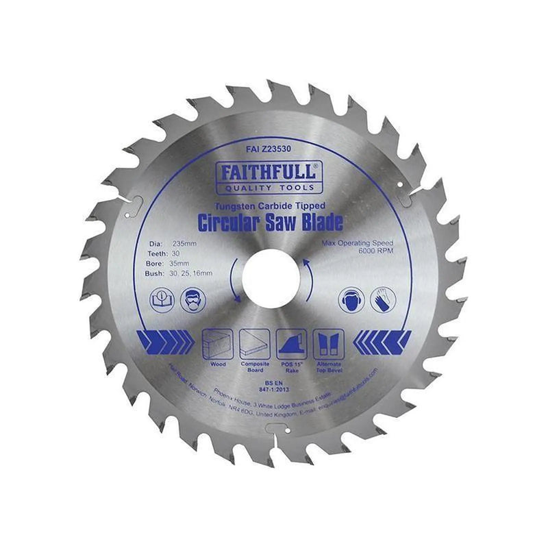 Faithfull TCT Circular Saw Blade 235 x 35mm x 30T POS