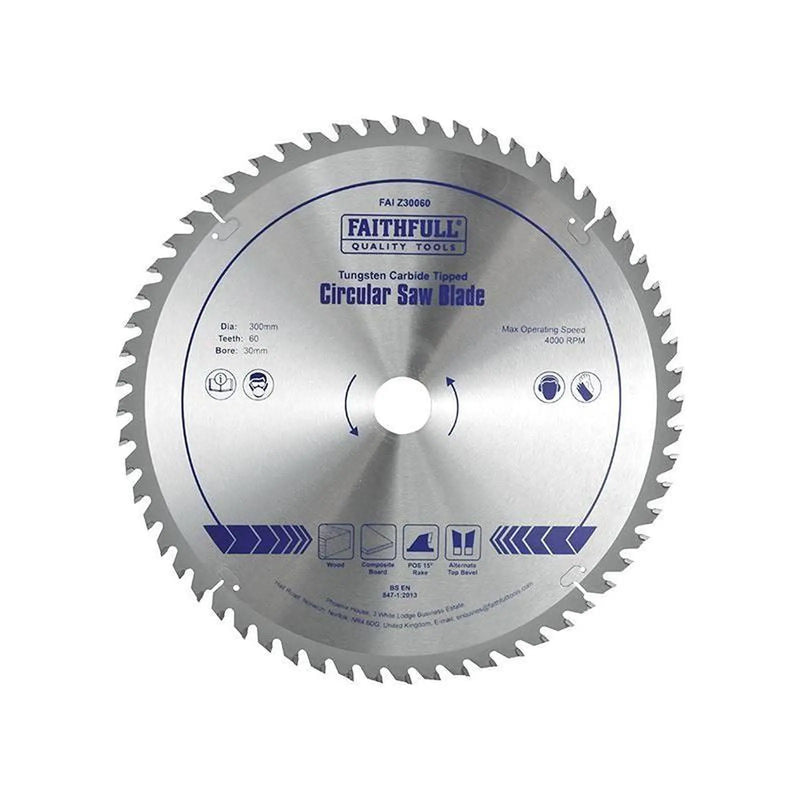Faithfull TCT Circular Saw Blade 300 x 30mm x 60T POS