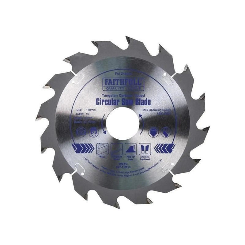 Faithfull TCT Circular Saw Blade 160 x 30mm x 16T POS