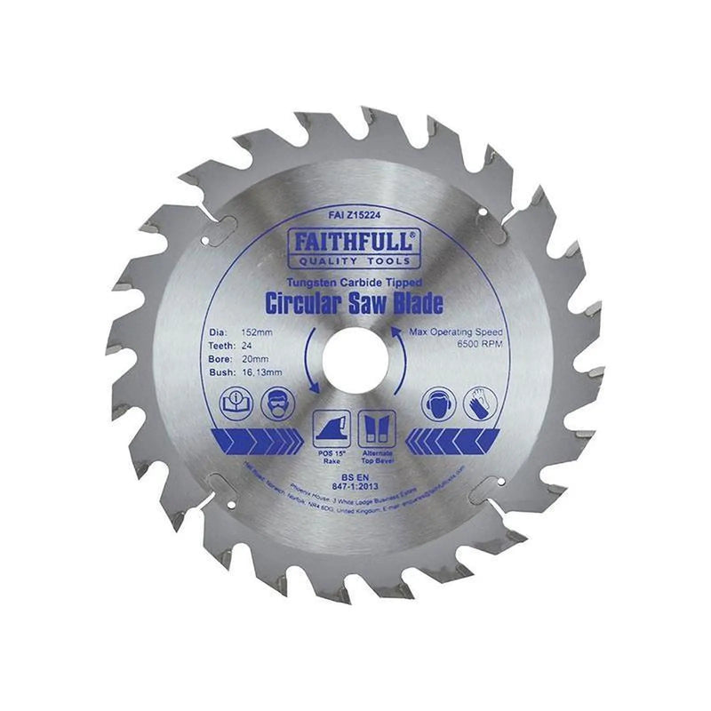 Faithfull TCT Circular Saw Blade 152 x 20mm x 24T POS
