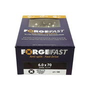 Forgefix ForgeFast Pozi Compatible Elite Performance Wood Screw ZY 6.0 x 70mm Box 100