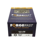 Forgefix ForgeFast Pozi Compatible Elite Performance Wood Screw ZY 6.0 x 90mm Box 100