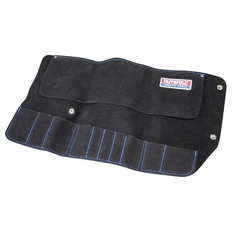 Faithfull 10 Pocket Leather Tool Roll